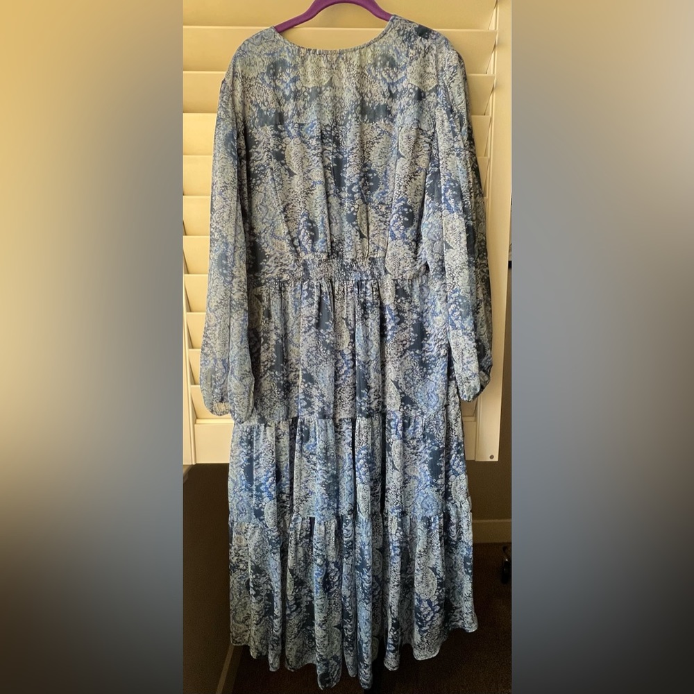 Joie - NWT - XL - Long Sleeve Dress - Blue “Parisian Paisley” Maxi dress - Picture 10 of 13